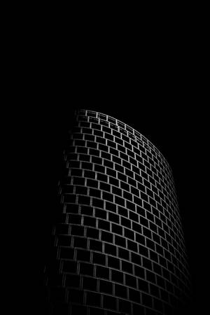 AMOLED वॉलपेपर जिसमें सफेद ईंट की रूपरेखा है।