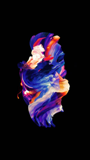 AMOLED डिजिटल आर्ट वॉलपेपर जिसमें विभिन्न रंगों में स्मियर किया गया पेंट है।