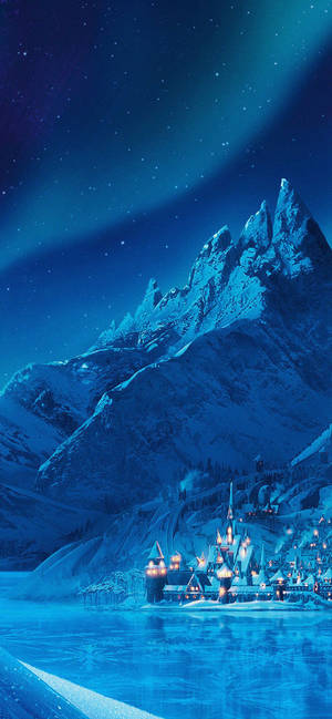 Arendelle जमा हुआ महल पर्वत वॉलपेपर — आईफोन 14 प्रो मैक्स वॉलपेपर