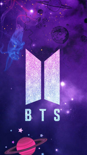 BTS गैलेक्सी लोगो ग्रह के साथ