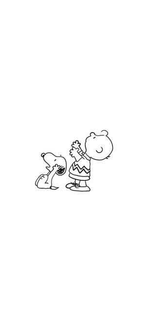 Charlie Brown Snoopy आउटलाइन वॉलपेपर — आईफोन 16ई वॉलपेपर