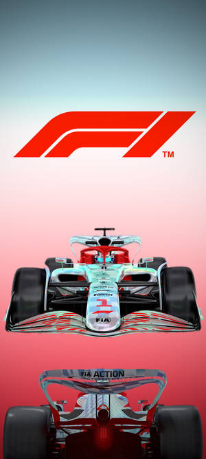 F1 आईफोन लोगो ग्रेडिएंट बैकग्राउंड — पिक्सल 11 वॉलपेपर