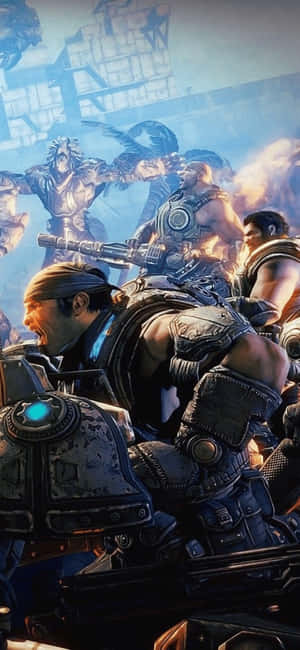 iPhone X Gears Of War 5 बैकग्राउंड — Realme Narzo 100x वॉलपेपर