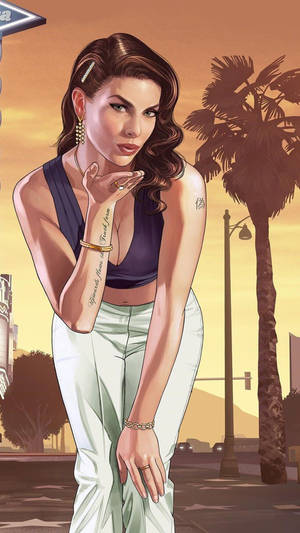GTA iPhone ब्रुनेट लड़की — जीटीए वॉलपेपर