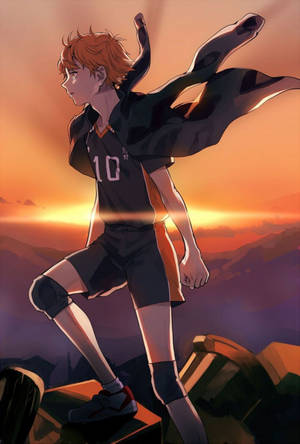 Haikyuu 4K Hinata सूर्यास्त — 小米 Pad 9 Pro Max वॉलपेपर