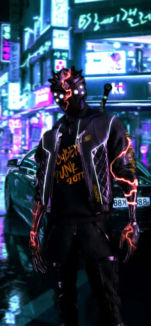 iPhone X Cyberpunk 2077 पृष्ठभूमि — Honor X वॉलपेपर
