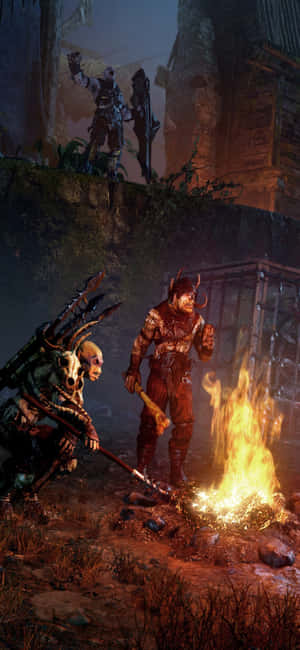 iPhone X Shadow Of Mordor बैकग्राउंड — सैमसंग S23 अल्ट्रा वॉलपेपर