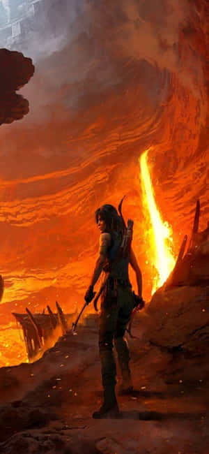 IPhone X Shadow Of The Tomb Raider बैकग्राउंड — आईफोन 14 प्लस वॉलपेपर
