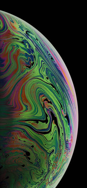संगमरमरी हरा अमूर्त आधा बुलबुला iPhone XR वॉलपेपर — आईफोन एक्सआर वॉलपेपर