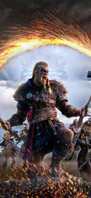 iPhone Xs Assassin's Creed Valhalla पृष्ठभूमि — IQOO Z10 Lite वॉलपेपर