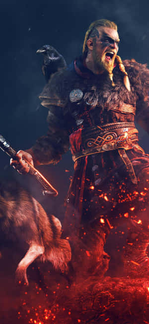 iPhone XS Assassin's Creed Valhalla बैकग्राउंड — Realme P4x 4G वॉलपेपर