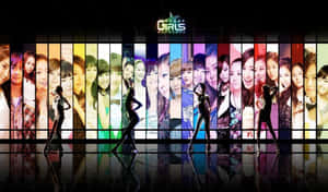 K-pop बैंड एक साथ पोज़ करते हुए घनिष्ठ बंधन के साथ — केपॉप जीआईएफ वॉलपेपर