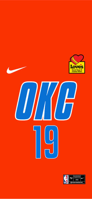 NBA Oklahoma City Thunders जर्सी नंबर 19 — Redmi Note 17 Pro वॉलपेपर
