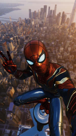 PS4 गेम में स्पाइडर-मैन के साथ रोमांचक सेल्फी पल — स्पाइडरमैन वॉलपेपर