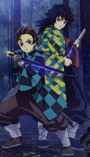 Tanjiro और Giyu Demon Slayer iPhone वॉलपेपर — डेमॉन स्लेयर आईफ़ोन वॉलपेपर