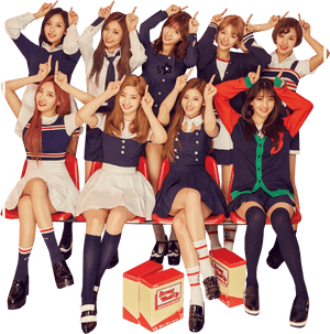 Twice Kpop ग्रुप स्कूल यूनिफॉर्म कॉन्सेप्ट