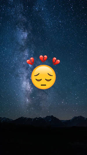 WhatsApp DP के लिए उदास इमोजी — रात का आसमान वॉलपेपर