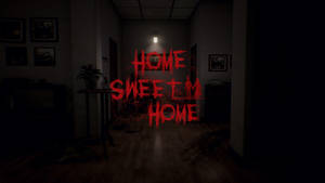 अंधेरे कमरे पर डरावना Home Sweet Home वॉलपेपर — ट्रू ब्लैक वॉलपेपर