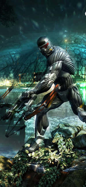iPhone X Crysis 3 बैकग्राउंड — एचएमडी लूमा वॉलपेपर