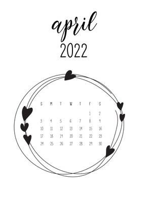 अप्रैल 2022 काला और सफेद कैलेंडर — न्यूनतम सौंदर्य वॉलपेपर