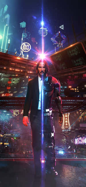 Iphone Xs Max Cyberpunk 2077 बैकग्राउंड — IQOO Z10 Turbo वॉलपेपर