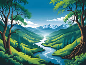 स्केच चित्र, स्केच कला चित्र, स्केच चित्र, प्रकृति, प्रकृति 4K, नदी, नदी दृश्य, पहाड़ी चित्र, पहाड़ी दृश्य