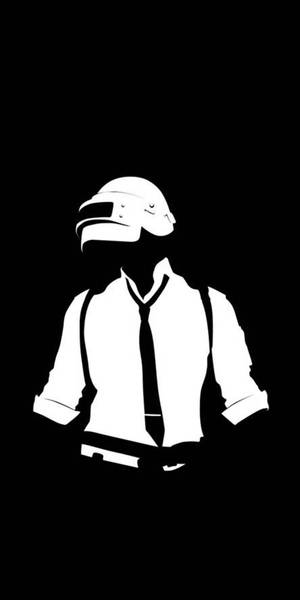 काला और सफेद PUBG लोगो — 18:9 वॉलपेपर