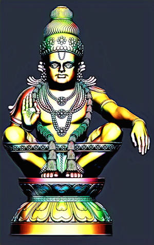 ग्रे बैकग्राउंड पर भगवान अयप्पा — रेडमैजिक टैबलेट वॉलपेपर
