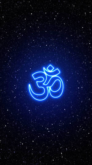 नीला चमकता ओम प्रतीक