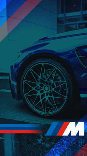 नीली कार का टायर BMW M लोगो — BMW वॉलपेपर