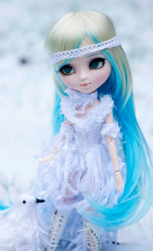 नीले बालों वाली प्यारी Barbie गुड़िया — 荣耀 Pad 20 Pro वॉलपेपर