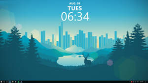प्रकृति-थीम वाला Rainmeter स्किन — जंगल वॉलपेपर