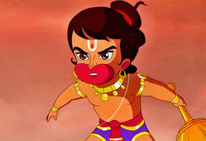 बाल हनुमान का उग्र रूप — नारंगी एस्थेटिक GIF वॉलपेपर