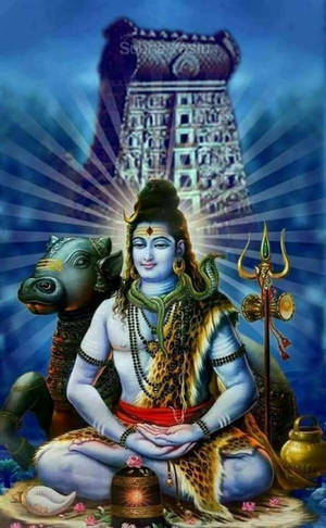 भोलेनाथ एचडी शिव पद्मासन नंदी बैल — गैलेक्सी टैब एक्टिव वॉलपेपर