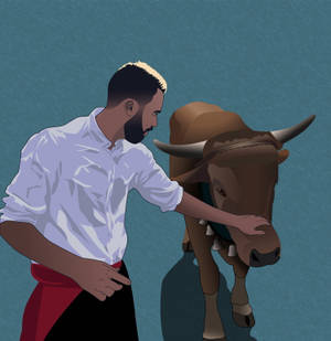 न्यूनतम कला मनुष्य बैल वॉलपेपर — गैलेक्सी ज़ेड फ्लिप7 एफई वॉलपेपर