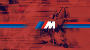 लाल कार धुएँ के साथ BMW M लोगो — BMW वॉलपेपर