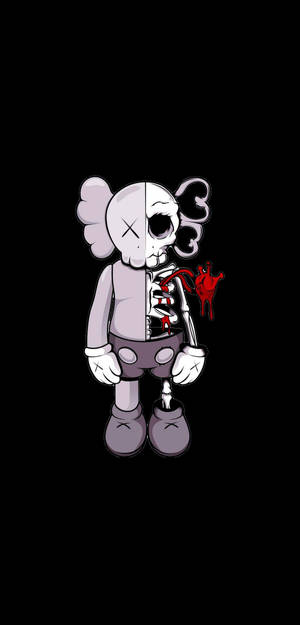 विच्छेदित KAWS 4k चित्रण — सैमसंग S23 अल्ट्रा वॉलपेपर
