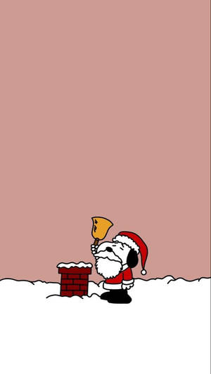 स्नूपी क्रिसमस चिमनी घंटी वॉलपेपर — Snoopy क्रिसमस वॉलपेपर