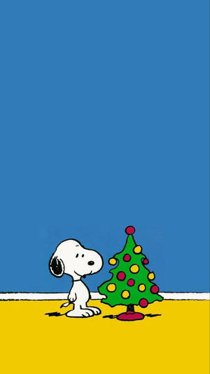 स्नूपी क्रिसमस ट्री मोबाइल वॉलपेपर — Snoopy क्रिसमस वॉलपेपर