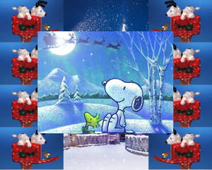स्नूपी क्रिसमस वुडस्टॉक सांता वॉलपेपर — Snoopy क्रिसमस वॉलपेपर