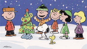 स्नूपी क्रिसमस सजाया हुआ पेड़ वॉलपेपर — Snoopy क्रिसमस वॉलपेपर