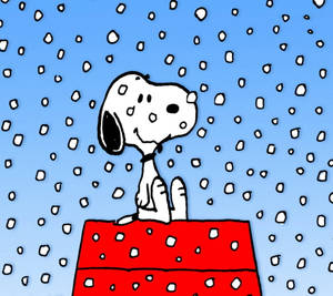 स्नूपी क्रिसमस स्नो हाउस वॉलपेपर — Snoopy क्रिसमस वॉलपेपर