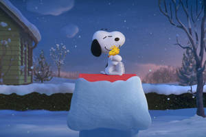 स्नूपी क्रिसमस हग वॉलपेपर — Snoopy क्रिसमस वॉलपेपर