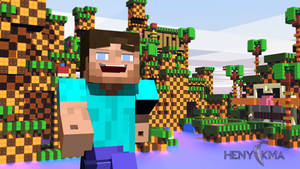 हँसता हुआ स्टीव Minecraft वॉलपेपर